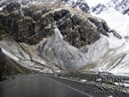Road through Cordillera Real at Cumbre pass, La Paz, Bolivia