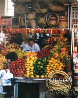 market stall with vegetables, La Paz, Bolivia