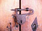 Convent St. Teresa - Old padlock still in use on one of the doors, Potosi, Bolivia