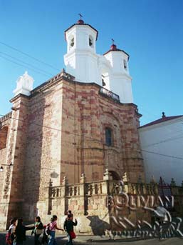 San Filipe Nery Church - Massive 17th century church and monastery, built in the neoclassical style with beautiful courtyards and cloisters. The church was originally constructed of stone, but was later covered with a layer of stucco, Sucre, Chuquisaca, Bolivia