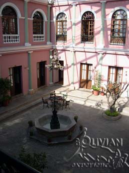 Court yard of Capital Plaza Hotel in Sucre, Sucre, Chuquisaca, Bolivia