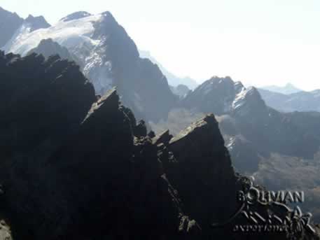 Cordillera Real, Cumbre, llamas, Bolivia