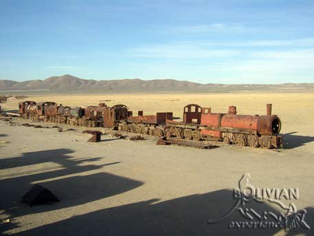 Train Cemetery in the middle of Altiplano, Bolivia
