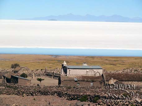 Church at the village of Coquesa, at the northern shore of Salar de Uyuni, Bolivia