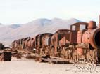 Train Cemetery in the middle of Altiplano, near Uyuni, Salar de Uyuni, Potosi, Bolivia