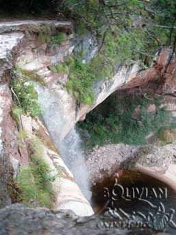 Waterfalls Jardin on River Surutu in the vicinity of Amboro NP ,  Amboro National Park, Santa Cruz, Bolivia